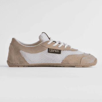 Tênis barefoot Junoo Areia branco e bege